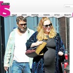 Adele gravida exibe seu barrigao de oitavo mes